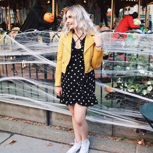 Mustard Yellow Suede Women’s Moto Jacket